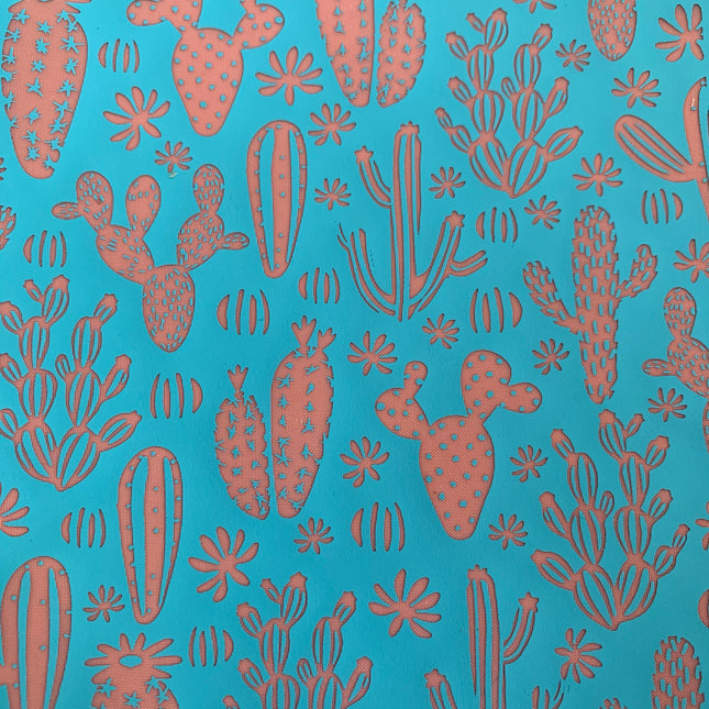 Silk Screen Prickly Cactus Pattern Stencil For Polymer Clay - Create Along 