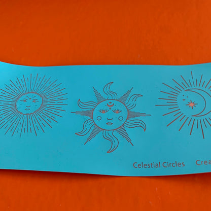 Silkscreen Polymer Celestial Circles Stencil for polymer clay - Create Along 