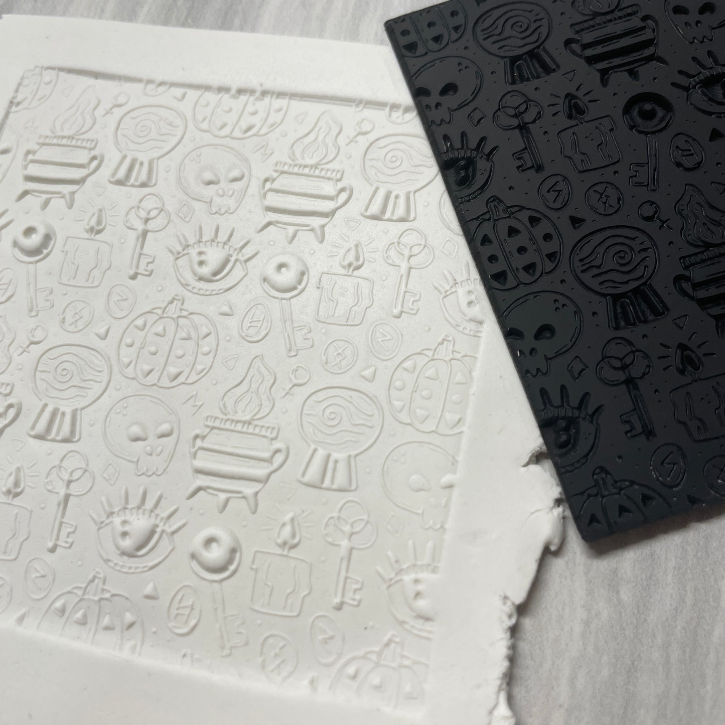 Mystical Rubber Stamp Texture Sheet Mat for polymer clay metal clay mixed media art