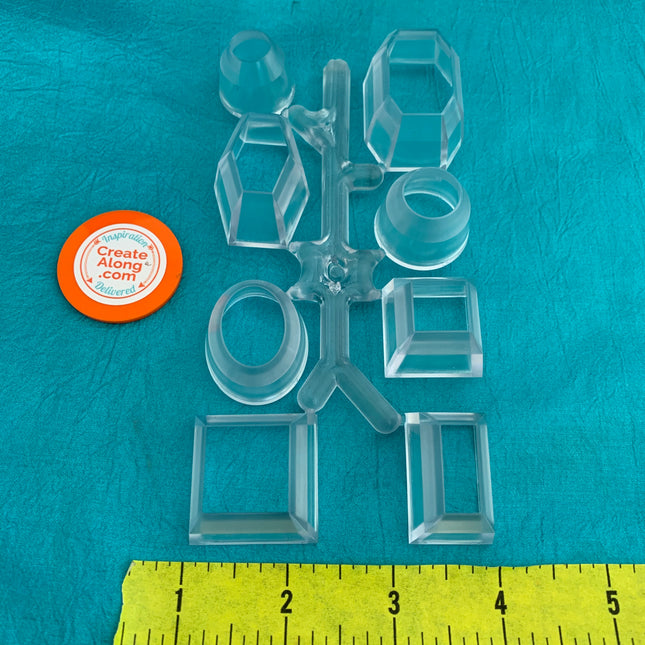Small Beveled Edge Mini set of 8 geometric polymer clay cutter set basics - Create Along 