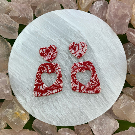 Heart’s Desire Earring Valentine's Day donut polymer clay earrings cutter set - Create Along 