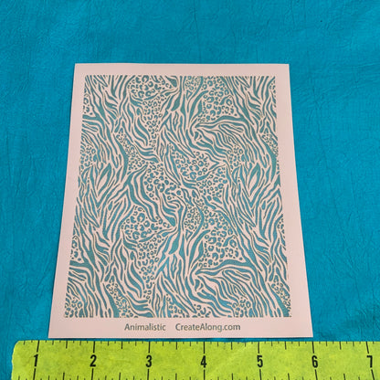 Silk Screen Animalistic Zebra and Leopard Cheetah Print Stencil For Polymer Clay - Create Along 