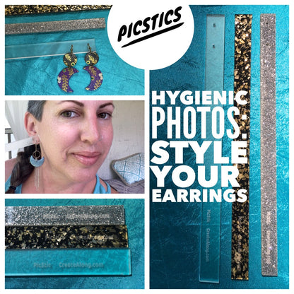 PicStics set of 3 photo prop hygienic tools for photo and video for earrings Pic Sticks - Create Along 