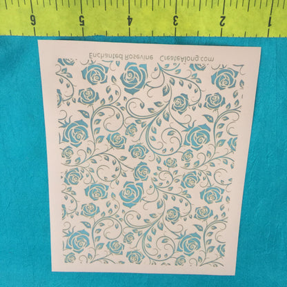 Silkscreen Enchanted Rosevine Stencil Crafting, Polymer Clay, Art Jewelry, and Mixed Media - Create Along 