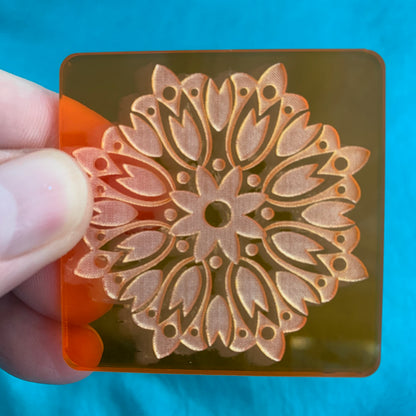 Set of 3 Cindi McGee Queen Bees Deco Disc stamps texture polymer clay art jewelry mixed-media