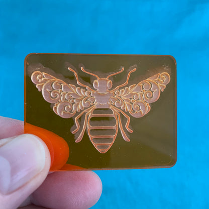 Set of 3 Cindi McGee Queen Bees Deco Disc stamps texture polymer clay art jewelry mixed-media