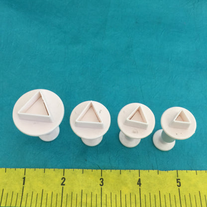 Mini Triangle Plunger Cutters Set of 4 graduated sizes for polymer clay - Polymer Clay TV tutorial and supplies