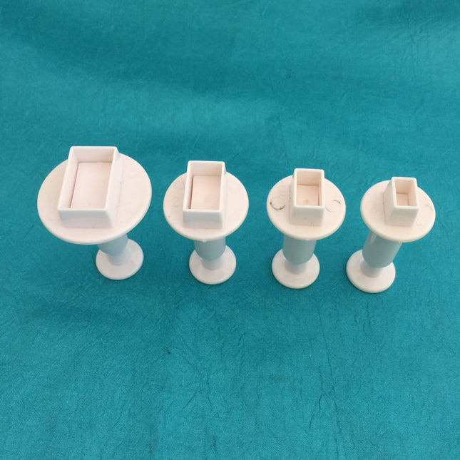 Mini Rectangle Plunger 4 graduated sizes Jewelry Sized polymer clay cutters - Create Along 
