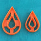 Tear Drop with center cut out Jewelry Sized set of 2 graduated Cutters - Polymer Clay TV tutorial and supplies