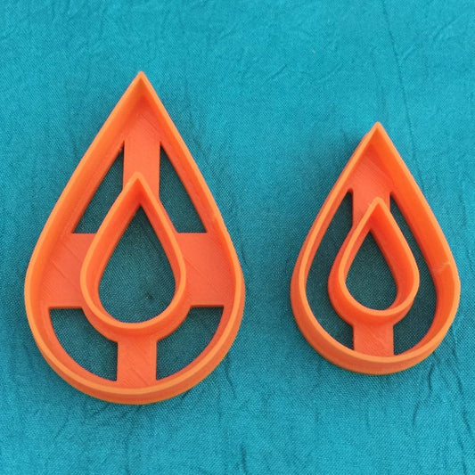 Kite Drop with Center Hole Cut Out Collar Jewelry Sized Set of 2 Polymer Clay Cutters