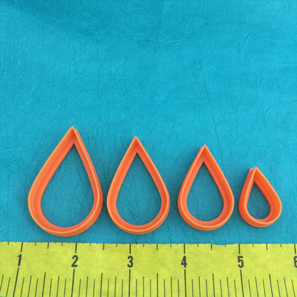 Tear Drop classic basics polymer clay cutter set of 4 collar - Create Along 