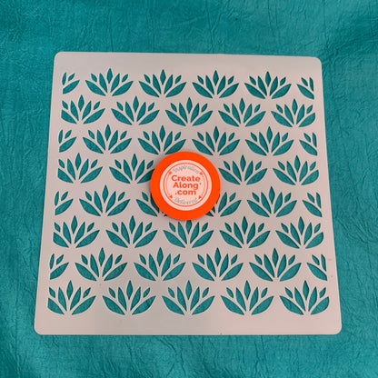 Lotus Flowers Mylar Stencil texture sheet for polymer clay earrings art jewelry mixed media - Create Along 