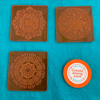 Deco Disc Stained Glass Tiles Stamp and Texture Pattern Designs for polymer clay