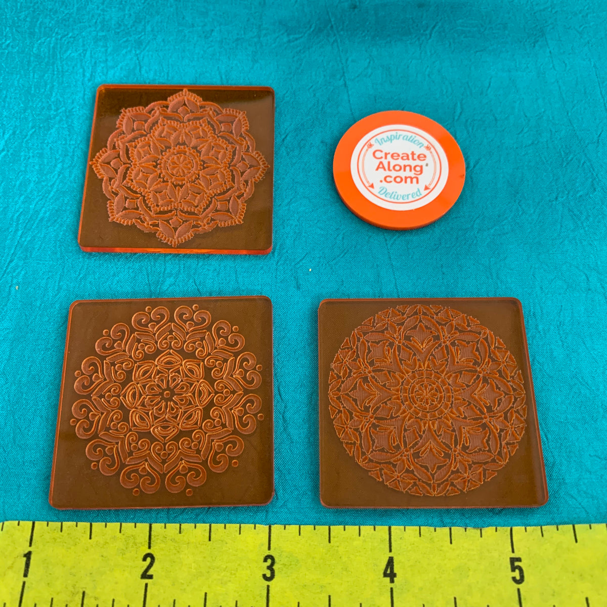 Deco Disc Stained Glass Tiles Stamp and Texture Pattern Designs for polymer clay