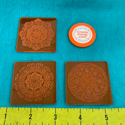 Deco Disc Stained Glass Tiles Stamp and Texture Pattern Designs for polymer clay