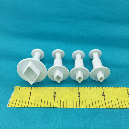 Mini Diamond Plunger 4 graduated sizes Jewelry Sized polymer clay cutters - Create Along 