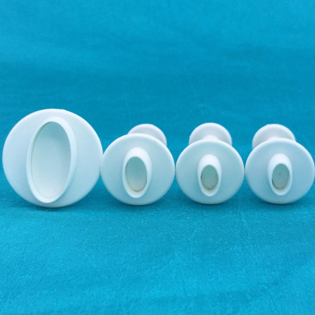 Mini Oval Plunger Set of 4 Graduated Sizes Jewelry Sized polymer clay cutters - Create Along 