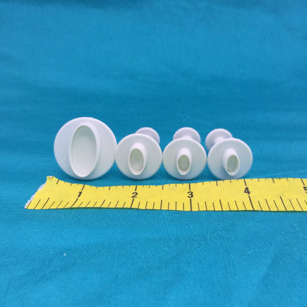 Mini Oval Plunger Set of 4 Graduated Sizes Jewelry Sized polymer clay cutters - Create Along 