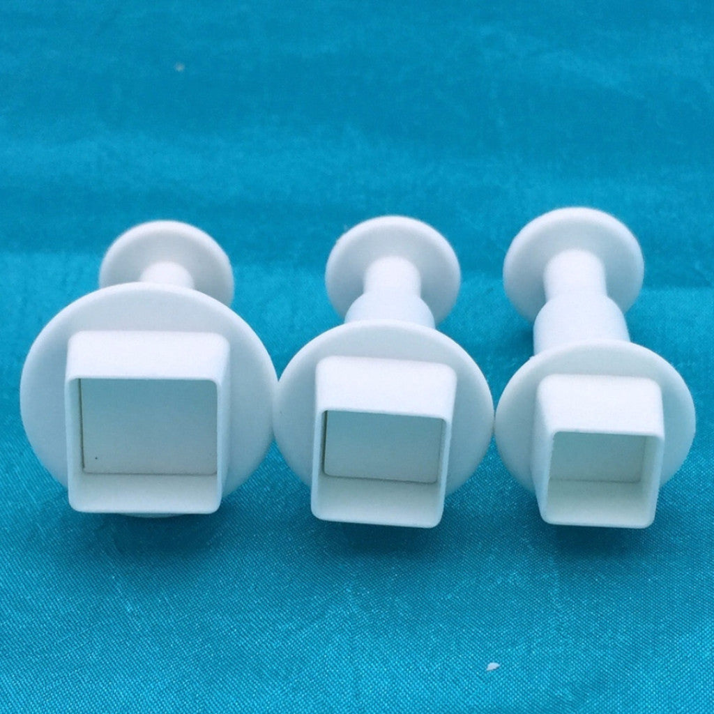Mini Square Plunger Cutters Set Of 3 Graduated Sizes For Polymer Clay - Polymer Clay TV tutorial and supplies