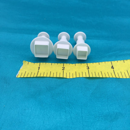 Mini Square Plunger Cutters Set Of 3 Graduated Sizes For Polymer Clay - Create Along 