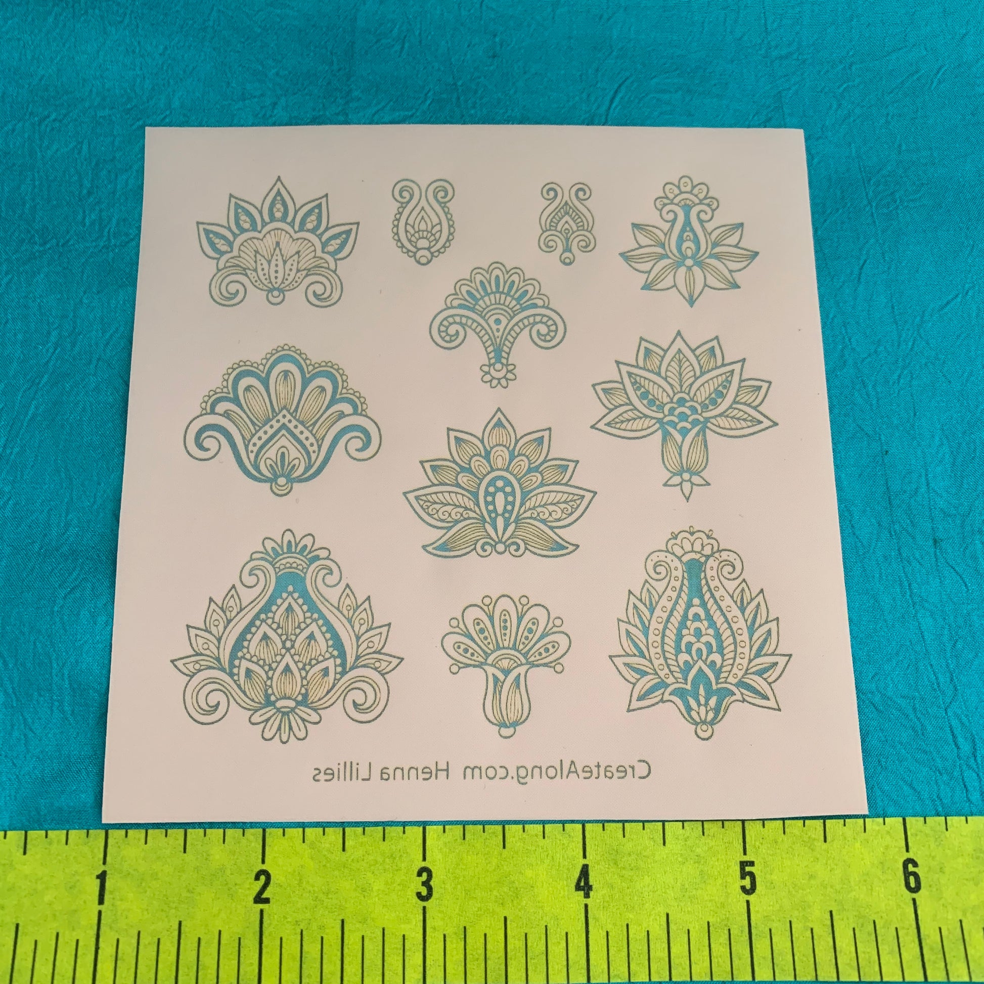 Silkscreen Henna Lilies elements Stencil For Polymer Clay - Polymer Clay TV tutorial and supplies