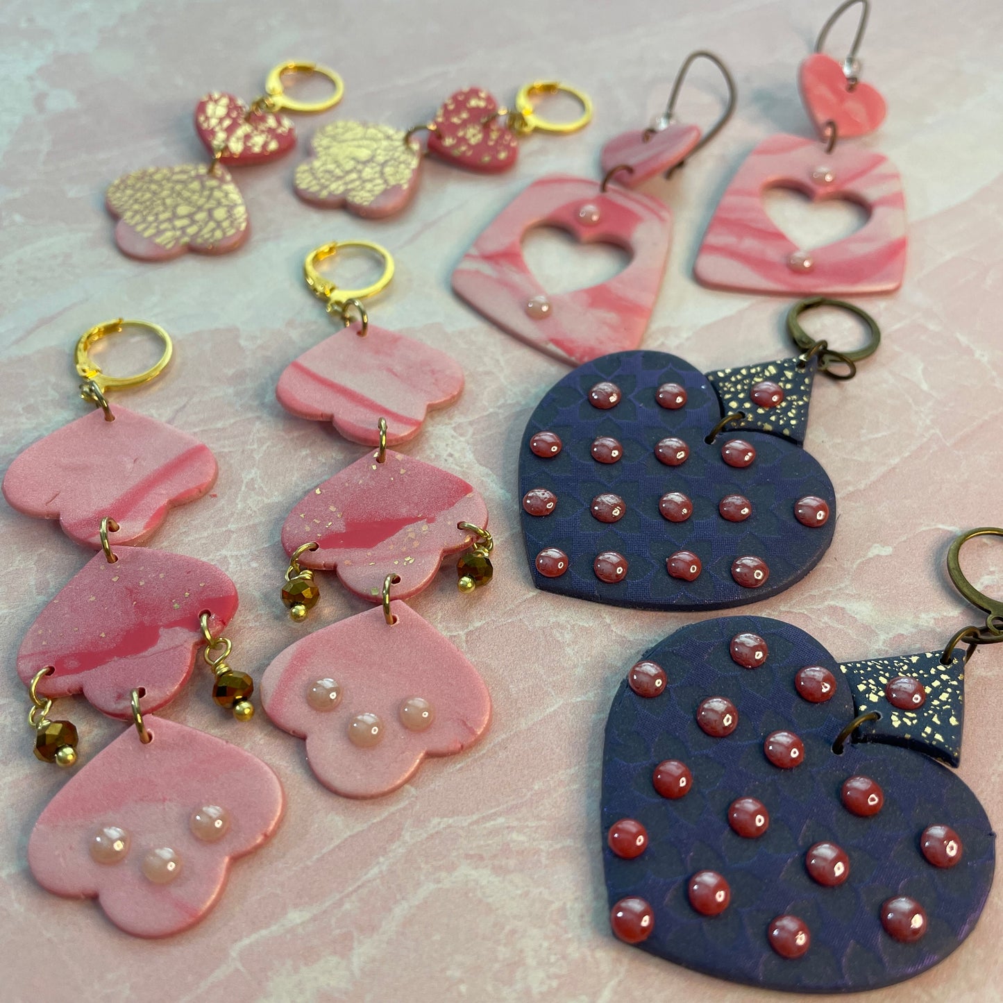 Spring Romance polymer clay earrings cutter set drop