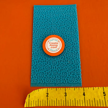 Field of Roses Texture Mat Silicone rubber Stamp for polymer clay paper Gelli plate and resin