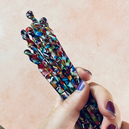 Hair Stick to make bun cover and slide barrettes - Create Along 