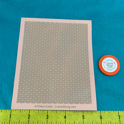Silkscreen Stencil Art Deco Fish Scales polymer clay - Create Along 