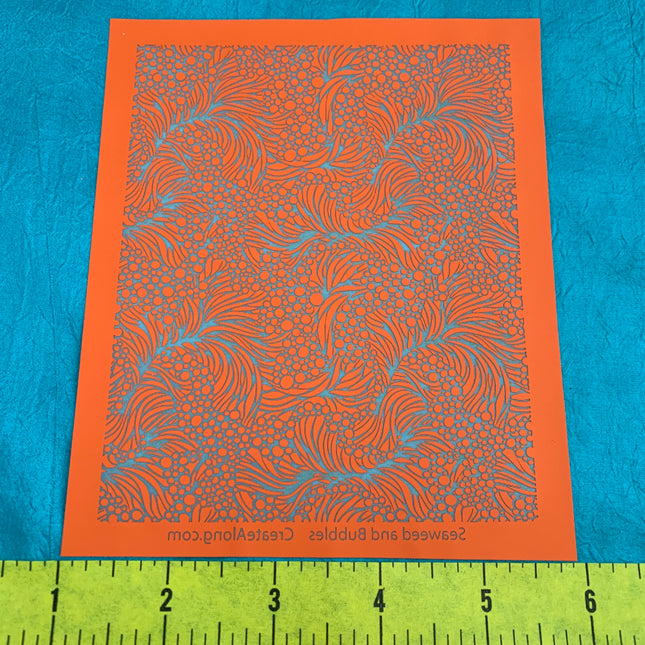 Silkscreen Seaweed and Bubbles Stencil Crafting, Polymer Clay, Art Jewelry, Mixed Media - Create Along 