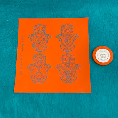 Silkscreen Hamsa Blessed Eyes polymer clay Stencil Art Jewelry Mixed Media - Polymer Clay TV tutorial and supplies