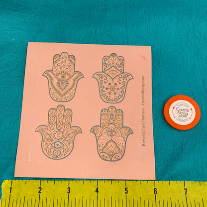 Silkscreen Hamsa Blessed Eyes polymer clay Stencil Art Jewelry Mixed Media - Polymer Clay TV tutorial and supplies