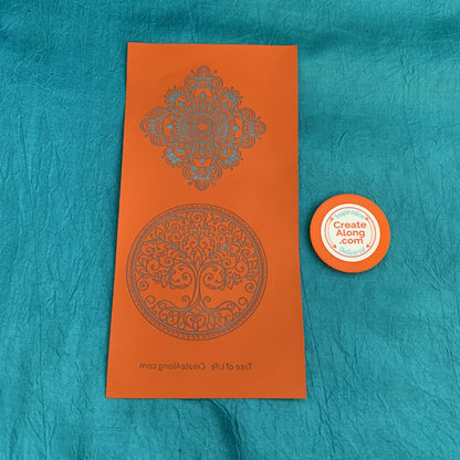 Silkscreen Polymer Clay Tree of Life Trading Coins Stencil great for art jewelry and mixed media - Create Along 