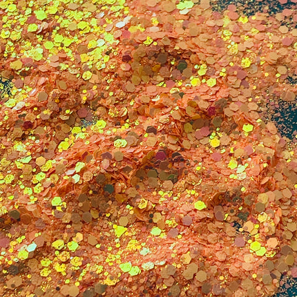 Glitter Peach Cobbler holo for pens candles earrings clay resin mugs slime tumblers nail art 2 oz - Create Along 