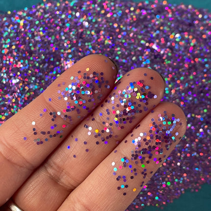 Holographic Plum fine purple pink Glitter for pens candles earrings clay resin mugs slime tumblers nail art 2 oz - Create Along 