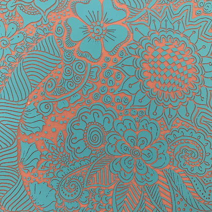 Silkscreen Stencil Sandy's Henna Tangles botanical floral For Polymer Clay And Mixed Media Overall Design