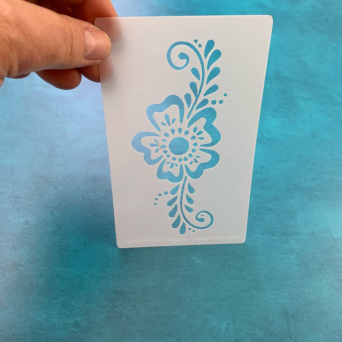 Sandy's Floral Filigree Stencil great for Polymer Clay Art Jewelry Mixed Media Fairy Doors