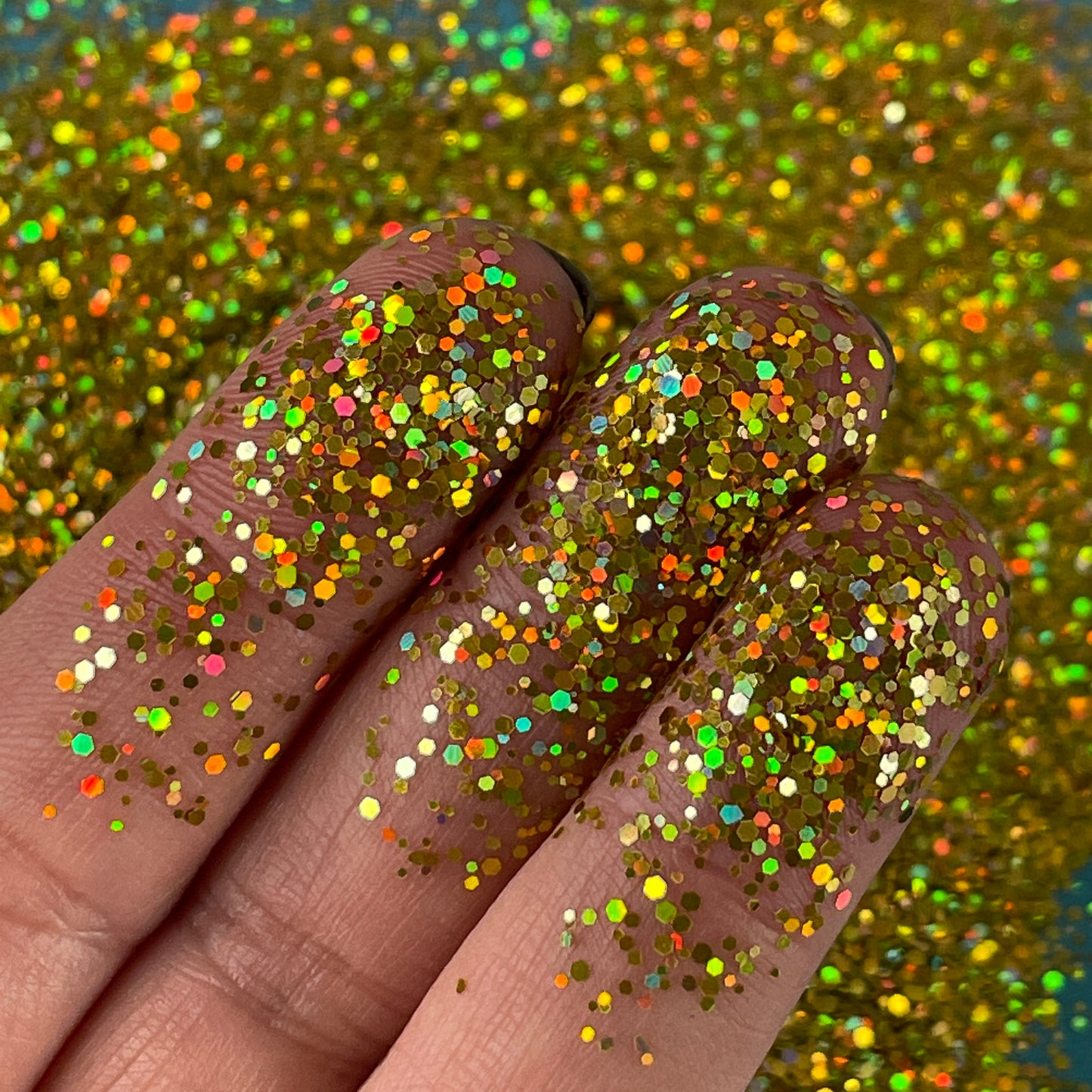 Golden Halo gold holographic Glitter for pens candles earrings clay resin mugs slime tumblers nail art 2 oz