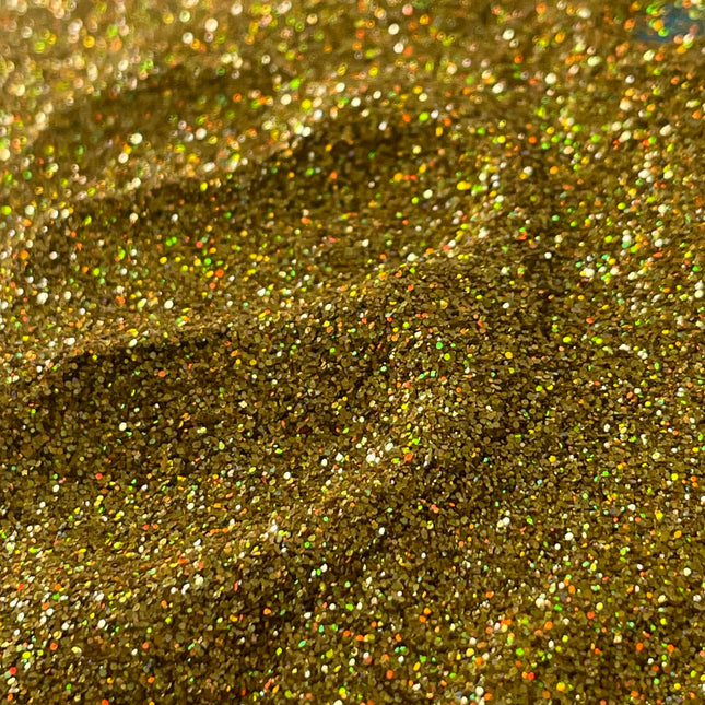 Golden Halo gold holographic super ultra fine SF Glitter for pens candles earrings clay resin mugs slime tumblers nail art 2 oz - Create Along 