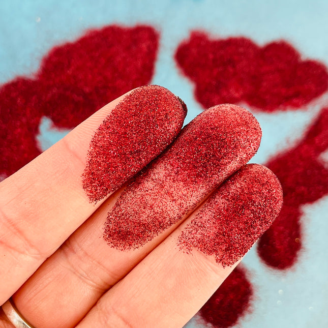 Crimson Glitter SF for pens candles earrings clay resin mugs slime tumblers nail art 2 oz - Create Along 