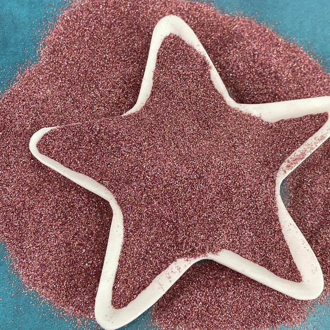 Morning Light Deep Rose Blush Pink Holo Glitter for pens candles earrings clay resin mugs slime tumblers nail art 2 oz - Create Along 