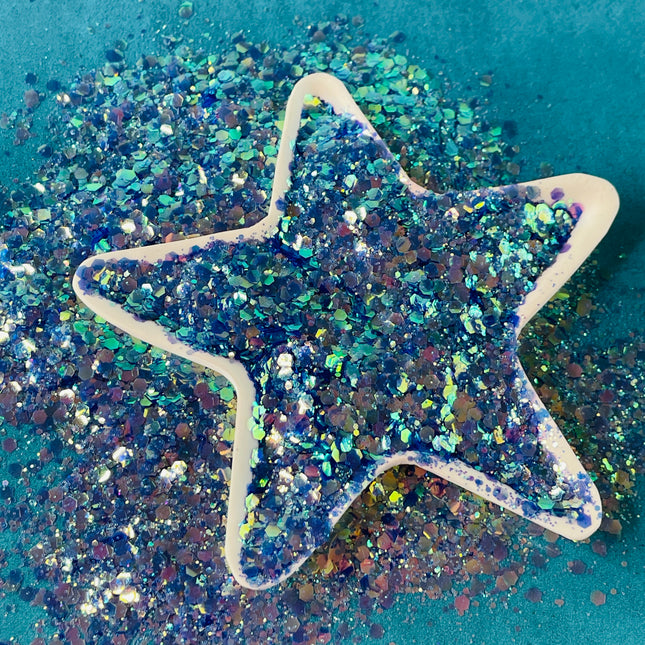 Serenity Purple Aqua Turquoise Chunky Glitter for pens candles earrings clay resin mugs slime tumblers nail art 2 oz - Create Along 