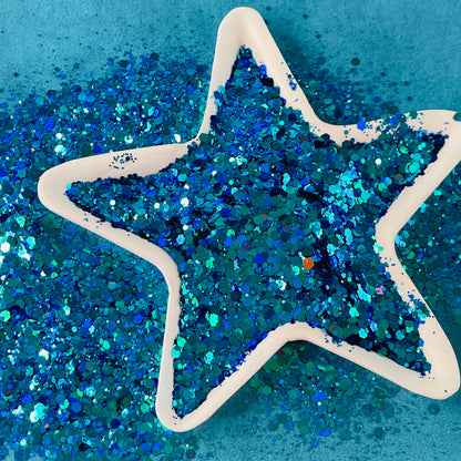 Mermaid Royal Blue Sea Green Mix Glitter for pens candles earrings clay resin mugs slime tumblers nail art 2 oz - Create Along 