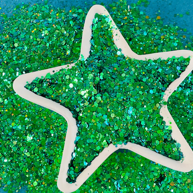 Emerald Earth Green chunky Glitter for pens candles earrings clay resin mugs slime tumblers nail art 2 oz - Create Along 
