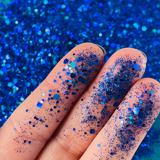 Magical Waters Blue Chunky Glitter for pens candles earrings clay resin mugs slime tumblers nail art 2 oz - Create Along 