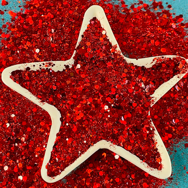 Fire Ablaze Red Chunky Glitter for pens candles earrings clay resin mugs slime tumblers nail art 2 oz - Create Along 