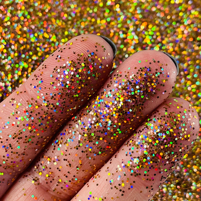 Violet Fire Fine gold holographic Glitter for pens candles earrings clay resin mugs slime tumblers nail art 2 oz - Create Along 