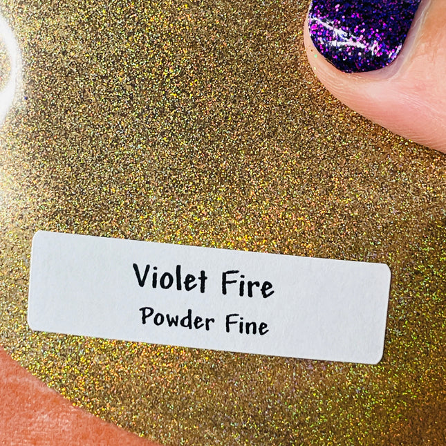Violet Fire PF gold holographic Glitter for pens candles earrings clay resin mugs slime tumblers nail art 2 oz - Create Along 
