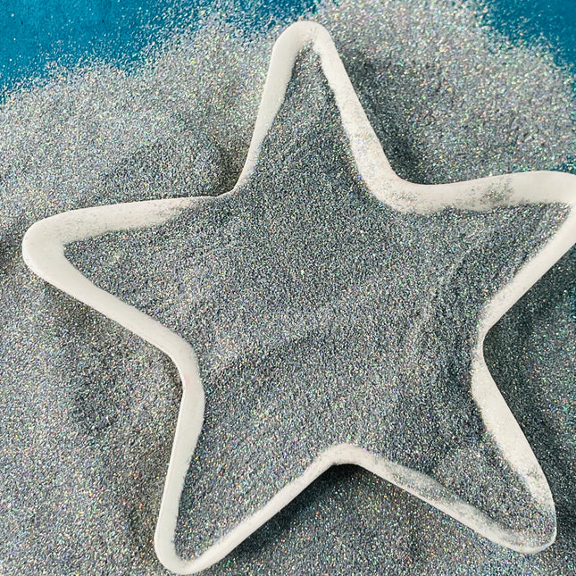 Super Silver Powder Fine holo Glitter for pens candles earrings clay resin mugs slime tumblers nail art 2 oz - Create Along 
