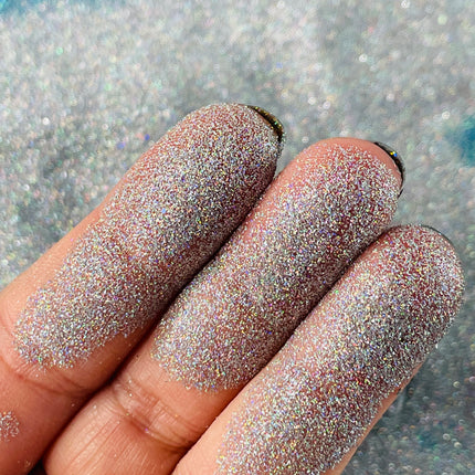 Super Silver Powder Fine holo Glitter for pens candles earrings clay resin mugs slime tumblers nail art 2 oz - Create Along 